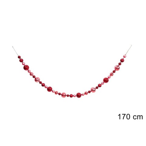 GHIRLANDA PALLINE 170 CM. ROSSA